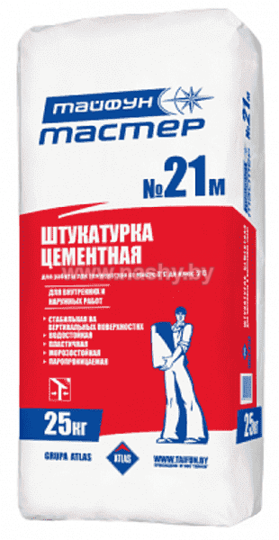 ТАЙФУН МАСТЕР № 21М  цементная штукатурка универсальная зимняя. 25 кг