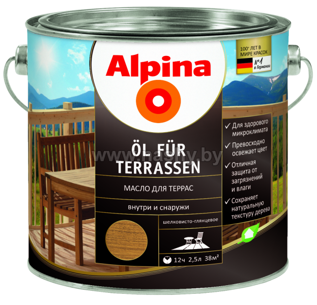 Масло для террас Alpina Öl für Terrassen